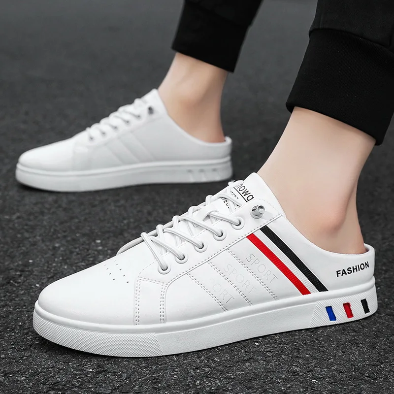 Men Shoes Must Have - ฤดูร้อนต้องมีรองเท้าแตะครึ่งตัวผู้ชายระดับไฮเอนด์แฟชั่น - รองเท้าผ้าใบส้นแบนไปข้างหน้าสําหรับรองเท้าดีไซน์เนอร์ฤดูร้อนผู้ชาย
