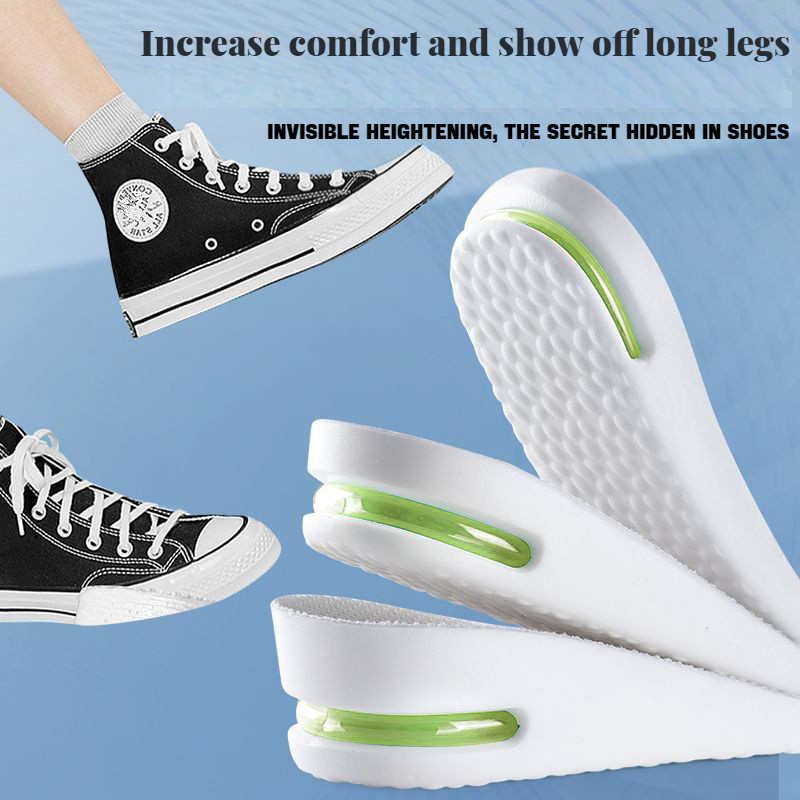 Men Shoes Outlet - แผ่นรองรองเท้าแบบนุ่มระบายอากาศได้ดีสำหรับผู้ชายและผู้หญิง พร้อมเบาะลมยืดหยุ่น ดูดซับแรงกระแทก เพิ่มความสูง สำหรับรองเท้ากีฬา