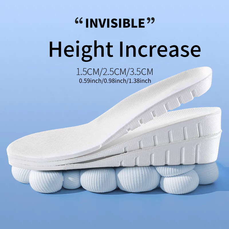 Men Shoes Outlet - 1 คู่ใหม่ 1.5-3.5 ซม.สีขาวที่มองไม่เห็นความสูงเพิ่ม Insoles EVA