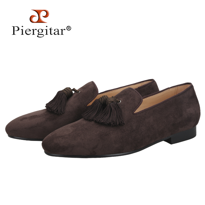 Men'S Shoes Dressy Casual - Piergitar หนังนิ่มสีสันเบลเยียมรองเท้าไม่มีส้น Handmade การจับคู่พู่สําหรับ Dressy และ