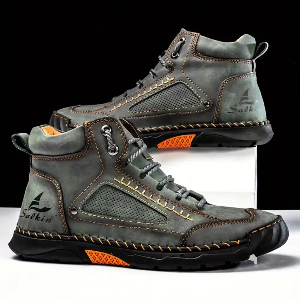 Men'S Shoes Hoka Sale - รองเท้าบูทผู้ชายเย็บมือ ไซส์ใหญ่ รองเท้าลำลอง สวมใส่สบาย รองเท้าบูทข้อเท้าแบบนุ่ม รองเท้าบูทกันลื่นสำหรับกิจกรรมกลางแจ้ง