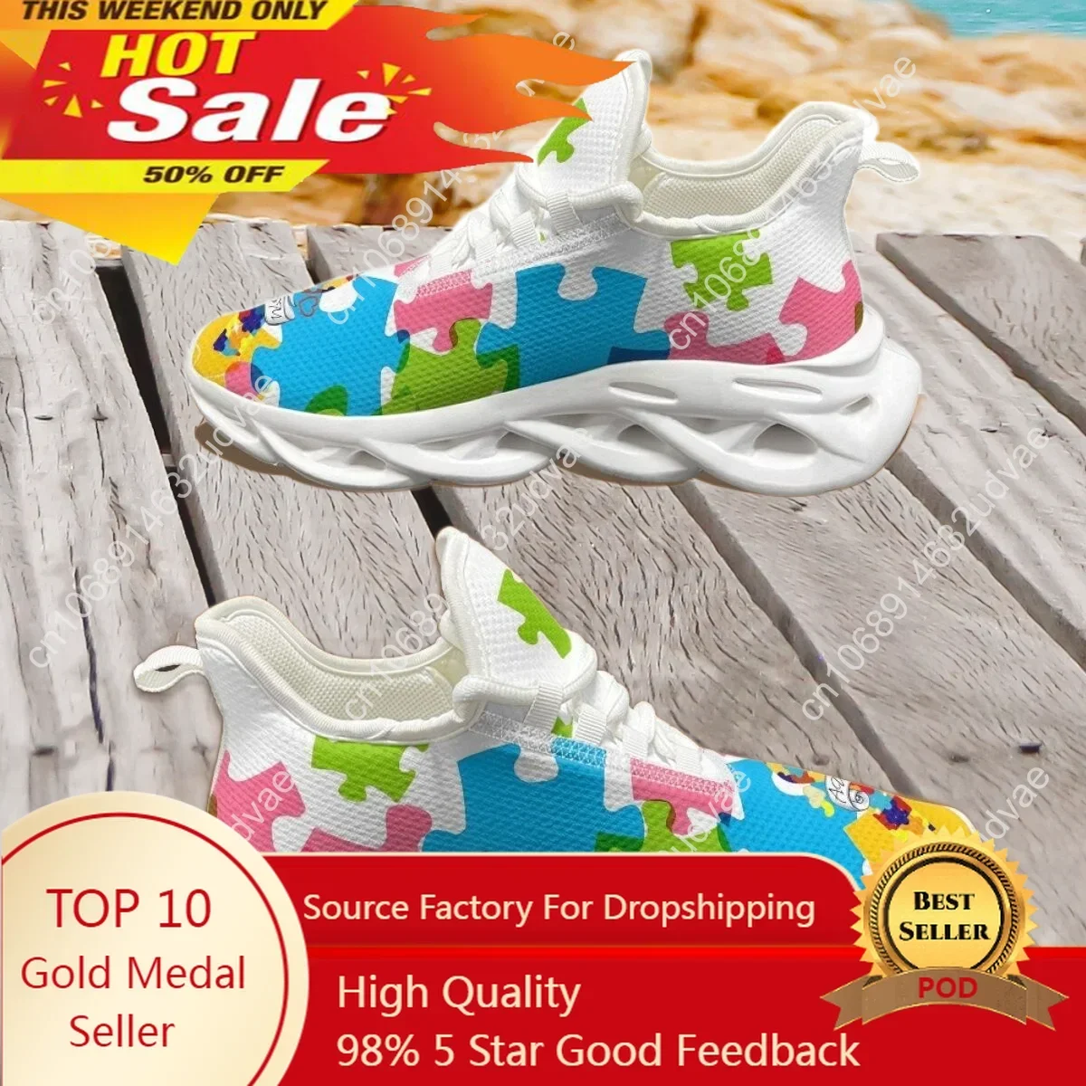 Men Shoes High - รองเท้าวิ่งเพื่อการกีฬาเพื่อสร้างความตระหนักเกี่ยวกับออทิสติก รองเท้าผ้าใบผู้ชายแบบทนทาน นุ่มสบาย ดีไซน์ใหม่ คุณภาพสูง พื้นรองเท้านุ่ม