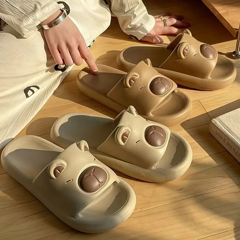 Men Shoes On Cloud - รองเท้าแตะคาปิบาร่า น่ารักสำหรับผู้ชายและผู้หญิง เหมาะสำหรับฤดูร้อน ทำจากวัสดุ EVA กันลื่น