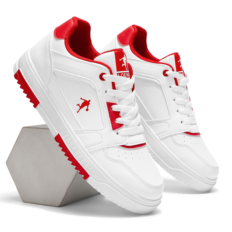 Men Shoes Must Have - รองเท้าลำลองผู้ชายแฟชั่นล้ำสมัย - ดีไซน์เรียบหรู ขอบสีแดงตัดกัน ไอเทมที่คนรักสนีกเกอร์และผู้ซื้อที่ใส่ใจสไตล์ต้องมี