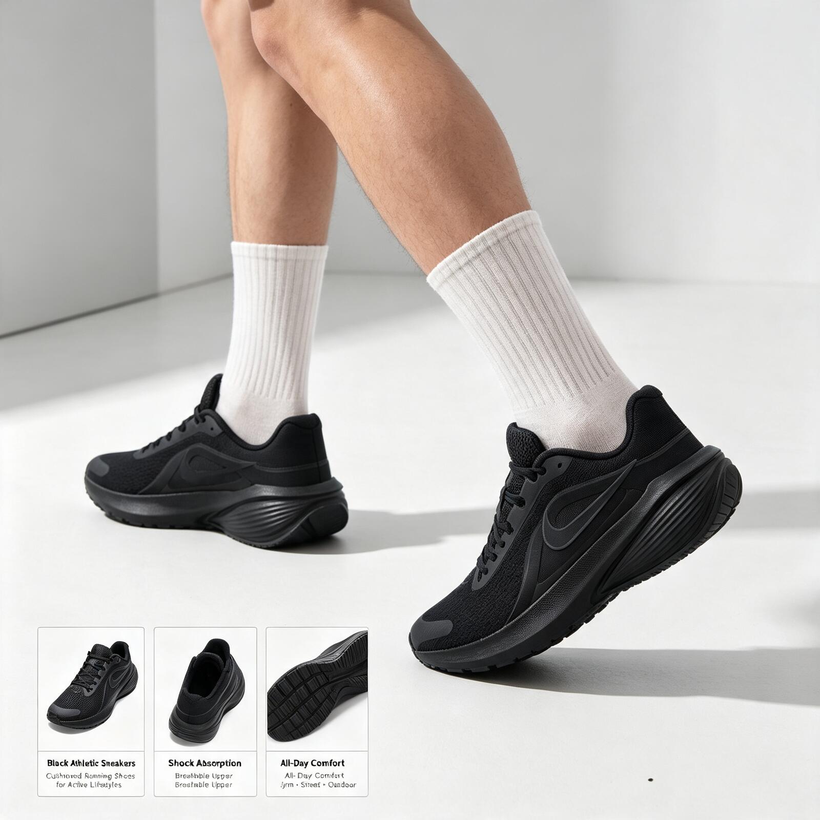 รองเท้าวิ่งผู้ชาย Nike สีดำ รอ - Men'S Shoes Nike Black บทวิจารณ์และราคา