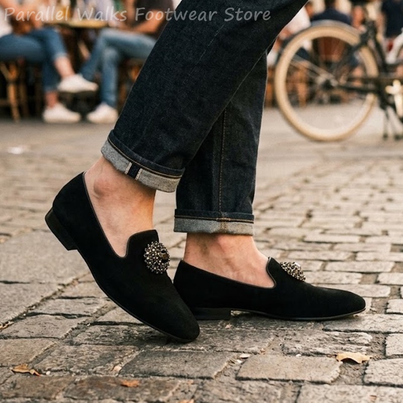รองเท้าหนังกลับผู้ชายแบบสวมประ - Men Shoes For Wedding บทวิจารณ์และราคา