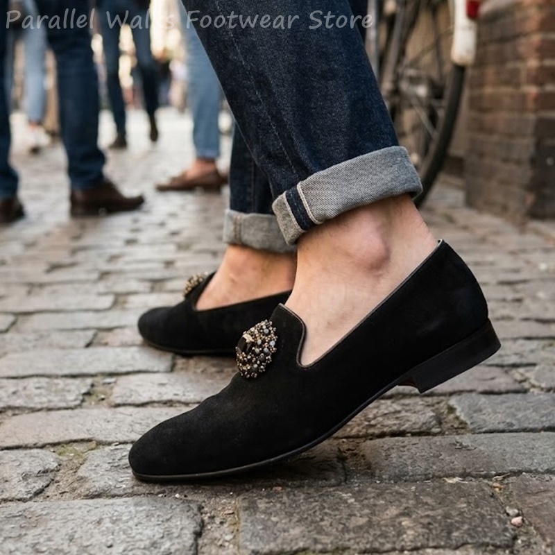 รองเท้าหนังกลับผู้ชายแบบสวมประ - Men Shoes For Wedding บทวิจารณ์และราคา