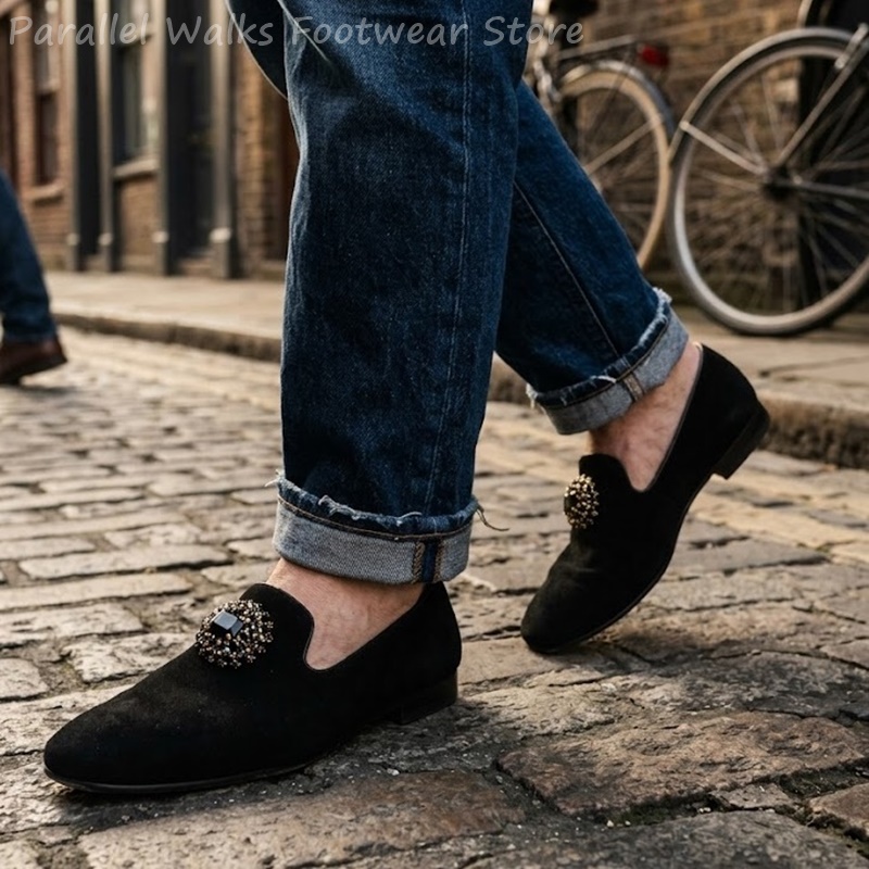 รองเท้าหนังกลับผู้ชายแบบสวมประ - Men Shoes For Wedding บทวิจารณ์และราคา