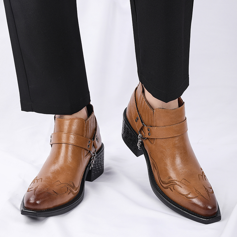 ใหม่สีน้ำตาล/สีดำรองเท้าหนังวั - Men Shoes For Wedding บทวิจารณ์และราคา