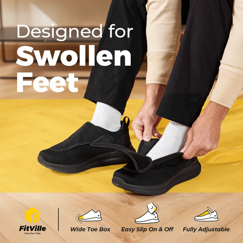 FitVille กว้างพิเศษ2E ผู้ชายรอ - Men'S Shoes Diabetic บทวิจารณ์และราคา
