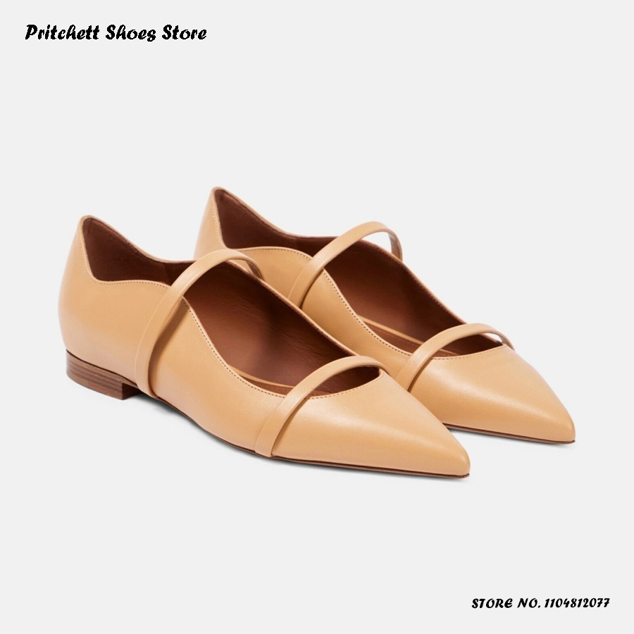 รองเท้าบัลเล่ต์หนังแบบสองสายรั - Shoes Heels Men บทวิจารณ์และราคา