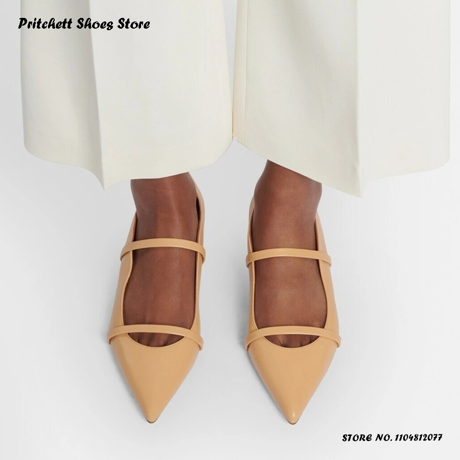 รองเท้าบัลเล่ต์หนังแบบสองสายรั - Shoes Heels Men บทวิจารณ์และราคา