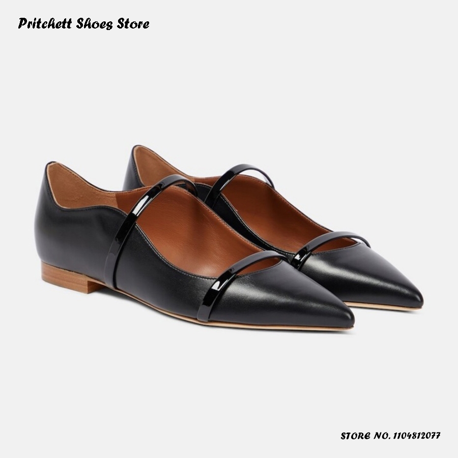 รองเท้าบัลเล่ต์หนังแบบสองสายรั - Shoes Heels Men บทวิจารณ์และราคา