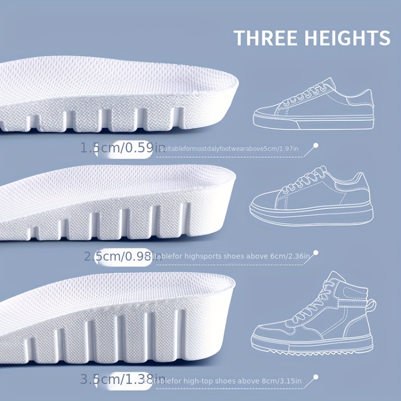 1 คู่ใหม่ 1.5-3.5 ซม.สีขาวที่ม - Men Shoes Outlet บทวิจารณ์และราคา