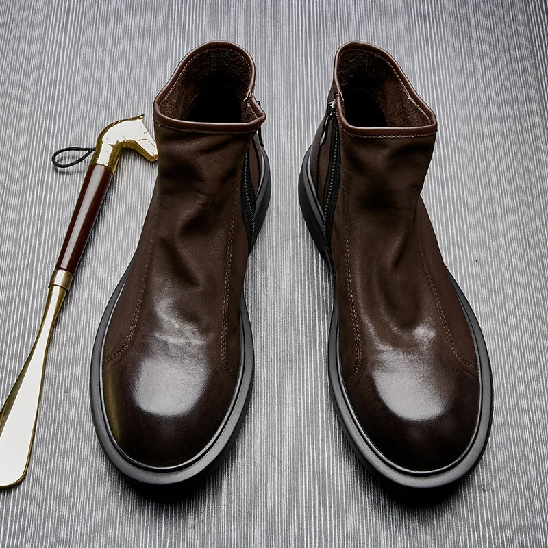 รองเท้าบูทหนังแท้ผู้ชาย สไตล์เ - Men Shoes For Wedding บทวิจารณ์และราคา