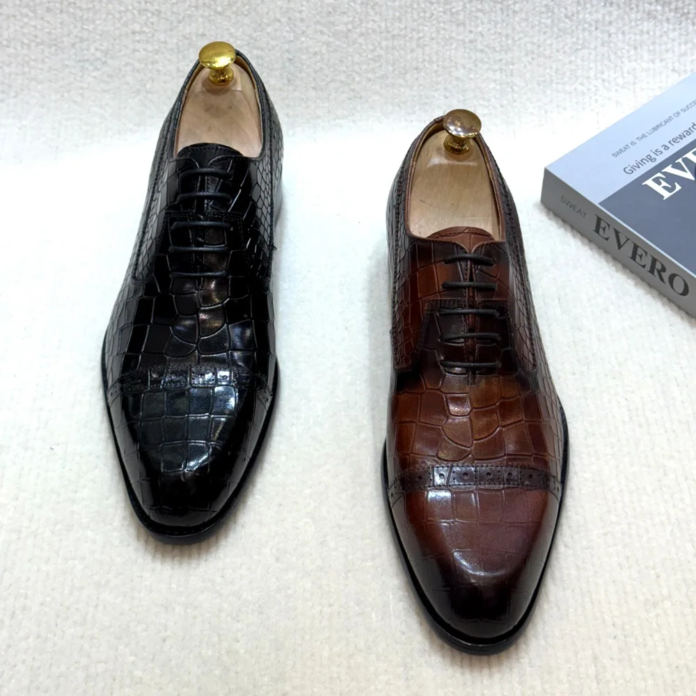 Luxury Handmade ของแท้หนังรองเ - Men Shoes For Wedding บทวิจารณ์และราคา