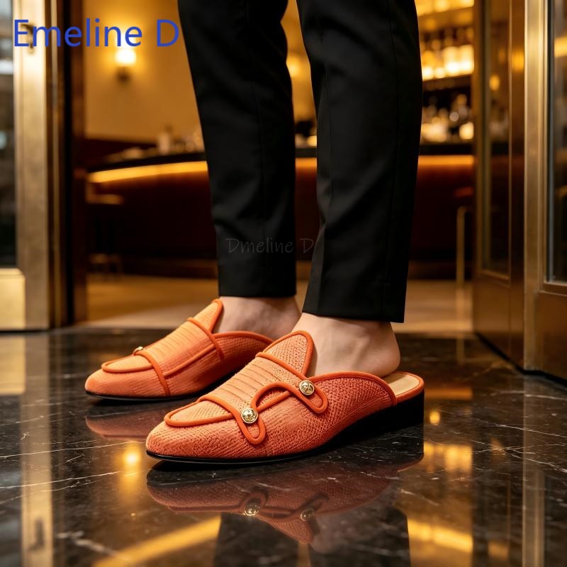 รองเท้าส้นเตี้ยแบบสวมเปิดส้น ต - Shoes Heels Men บทวิจารณ์และราคา